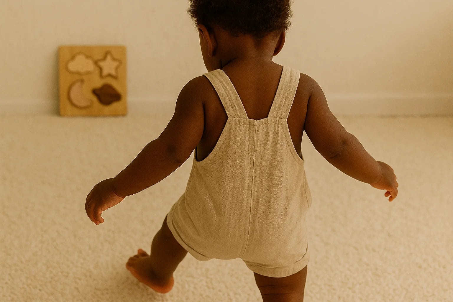 Bébé faisant ses premiers pas