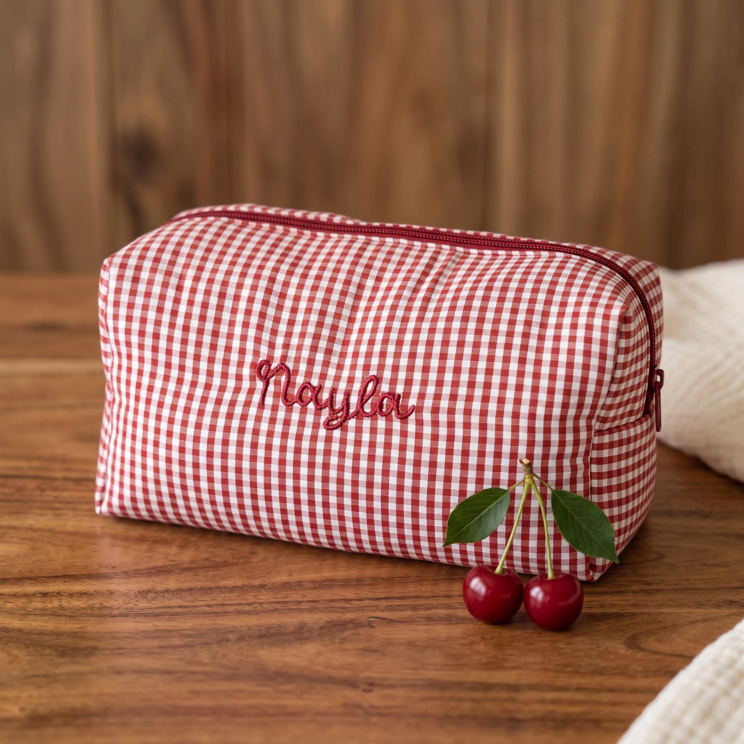 Trousse de toilette vichy petits carreaux